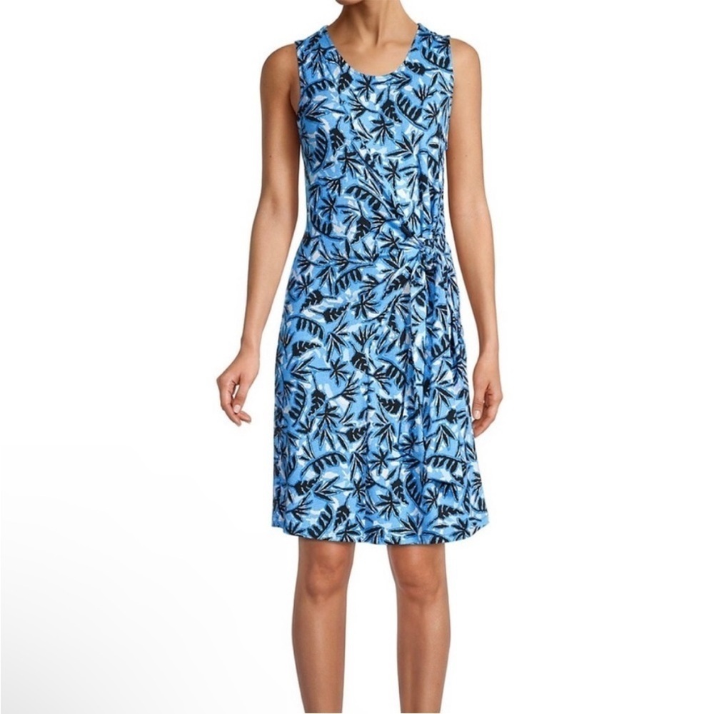 Nic + Zoe Coastal Vibes Blue Floral Dress Size S